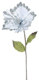Vickerman 23" Hibiscus, 8" Flower, Set of 3, Silver
