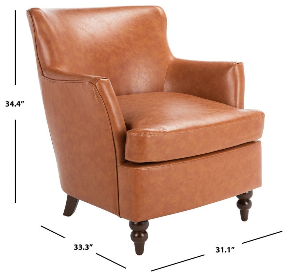 Safavieh Levin Accent Chair, Cognac