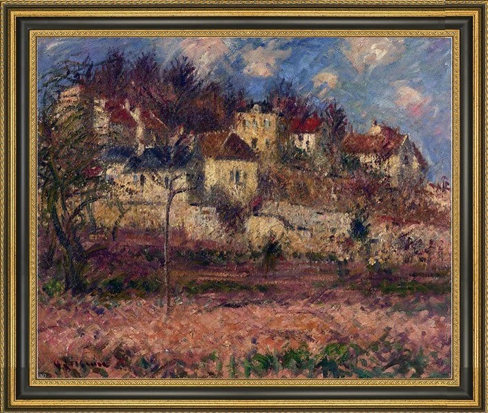 Gustave Loiseau Village on the Hill Framed Premium Canvas Print, 20"x25"