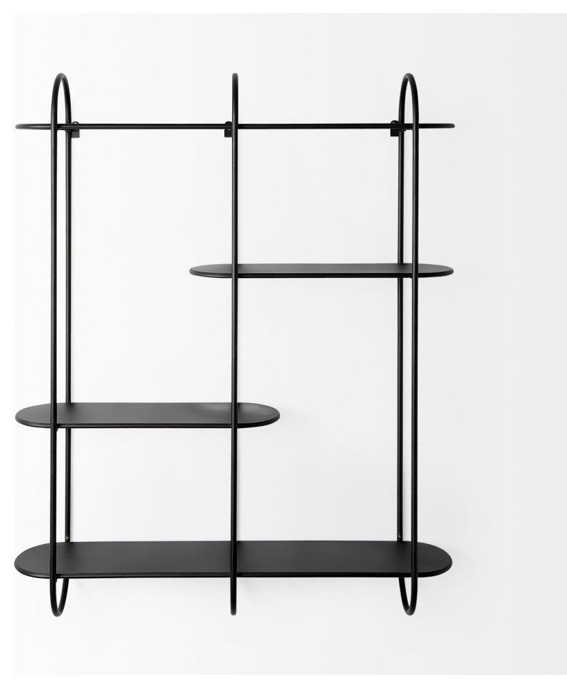 Decimus Black Metal Wall Mounted 3 Tiered Shelving Unit