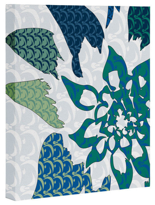 Deny Designs Karen Harris Constance In Blue Blossom Art Canvas