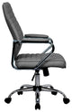 LeisureMod Winchester Modern Executive Leatherette Office Chair, Grey