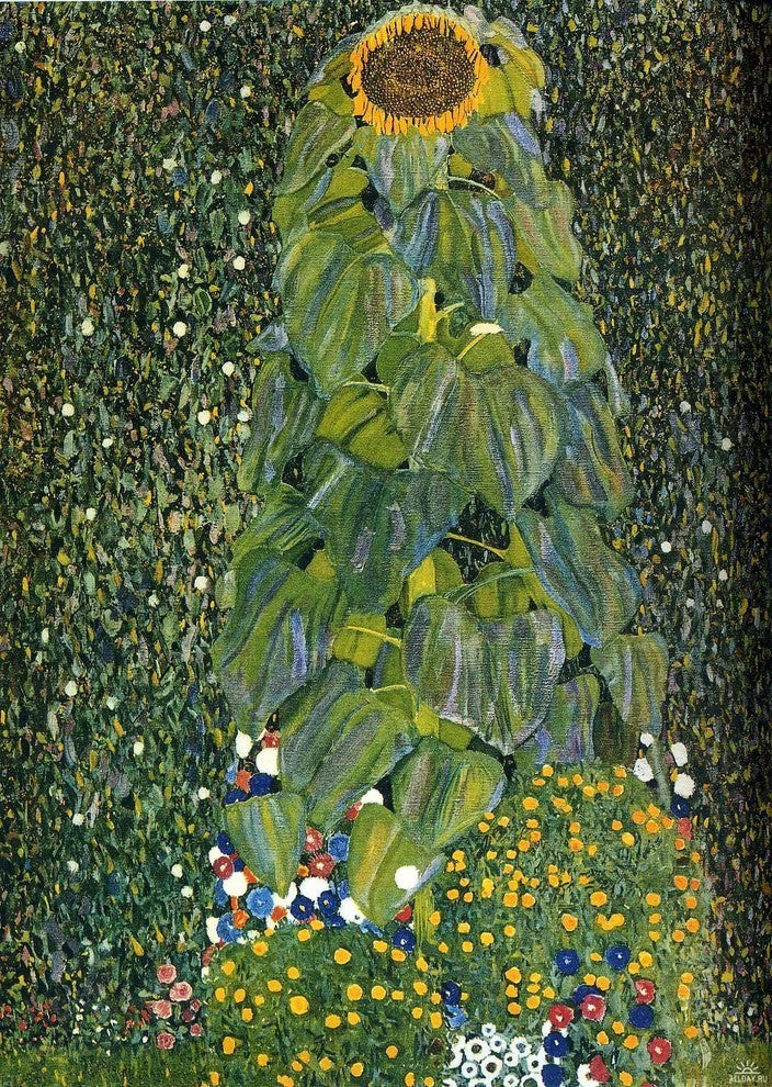 Gustav Klimt the Sunflower Premium Canvas Print