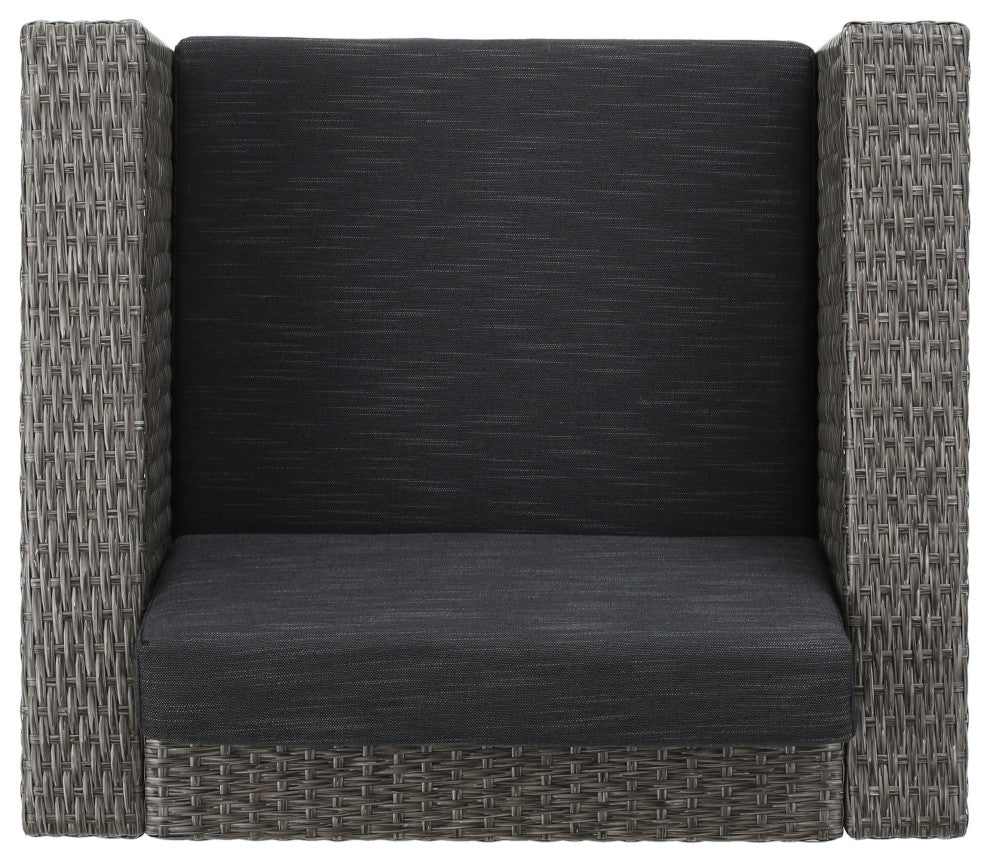 GDF Studio 13-Piece Phillips Outdoor Wicker Patio, Water Resistant Cushions Set