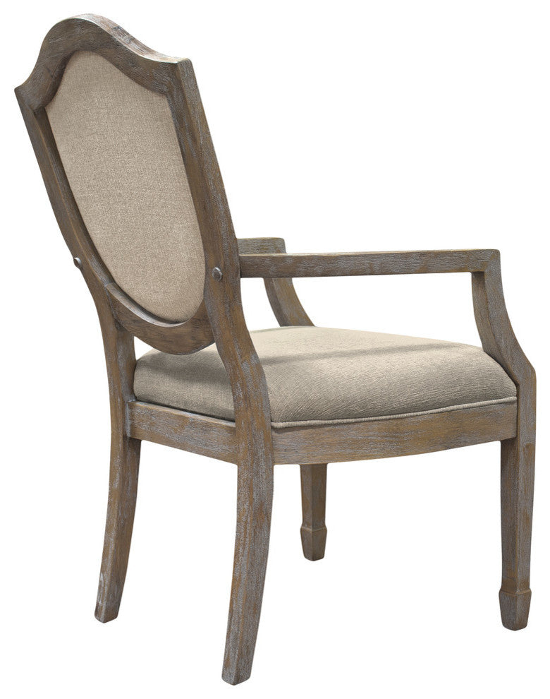 Kourtney Accent Arm Chair and Table Set, Antique-Style Natural, 3-Piece Set