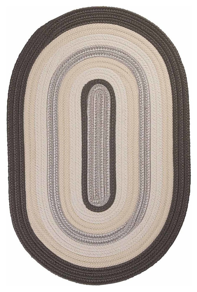 Colonial Mills Brooklyn BN49 Slate Indoor/Outdoor Area Rug, Oval 2'x10'