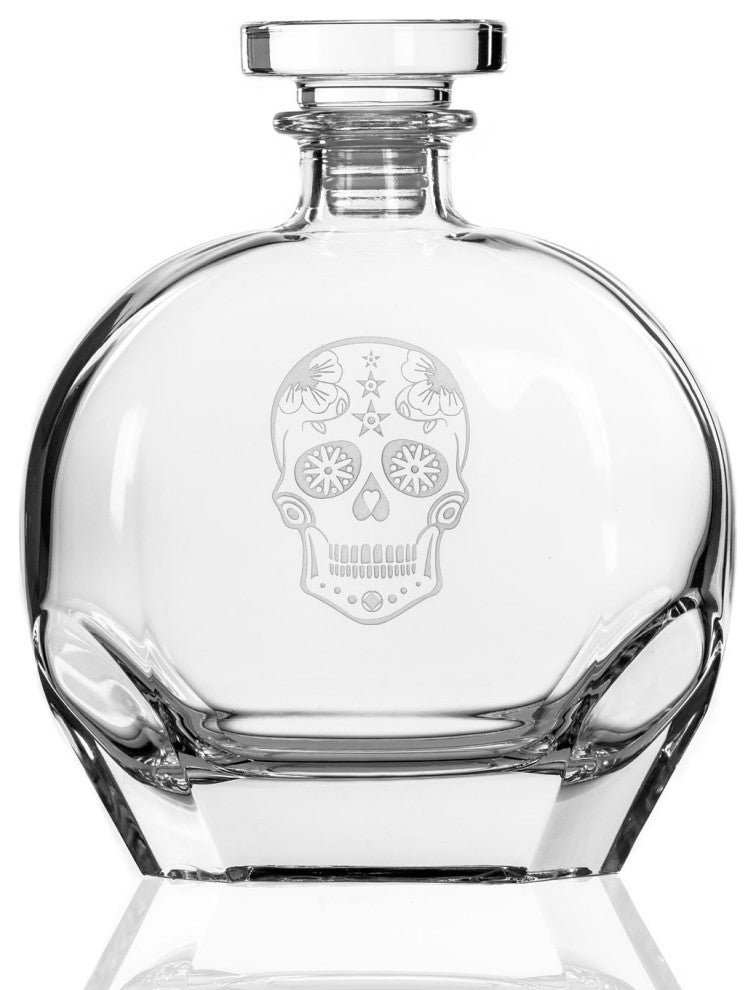 Sugar Skull Whiskey Decanter, 23 oz