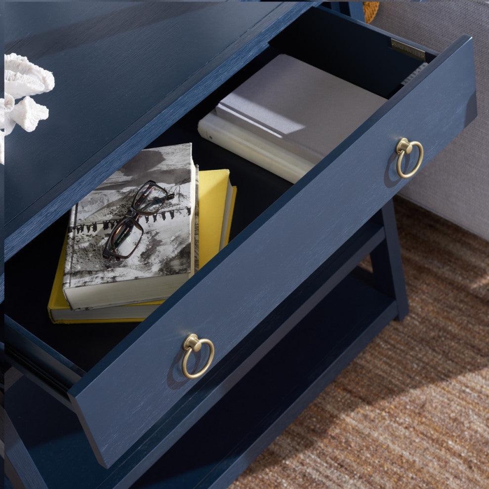 Safavieh Johni 1 Drawer 5 Shelf Etagere, Navy