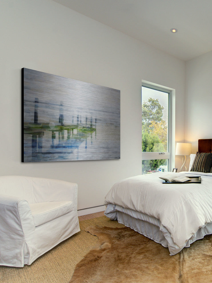 "Dock Mist" UV Ink Print on Brushed  Aluminum, 36"x24"