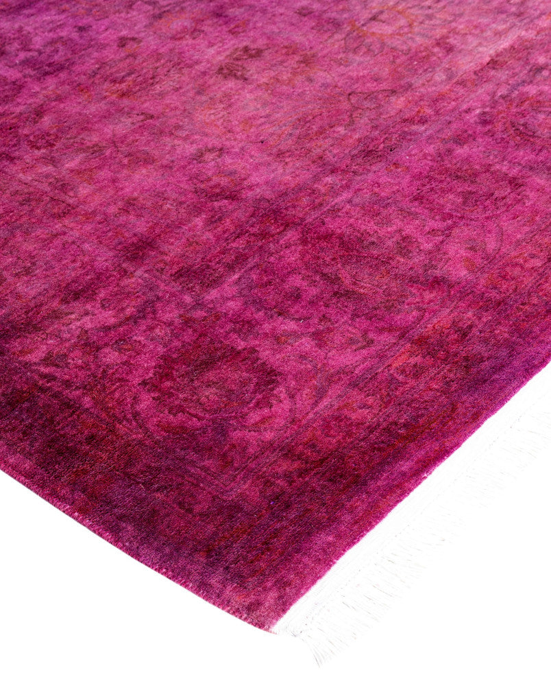 Overdyed One-of-a-Kind Hand-Knotted Area Rug Purple, 6' 1" x 6' 3"