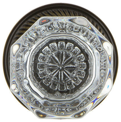 Rope Rosette Privacy Waldorf Door Knob, Antique Brass