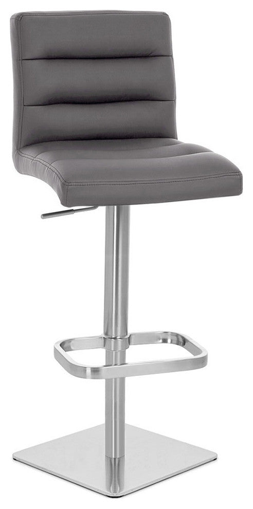 Lush Adjustable Height Swivel Barstool - Square Base, Slate