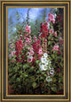 Mathias J Alten Hollyhocks Framed Premium Canvas Print, 16"x24"
