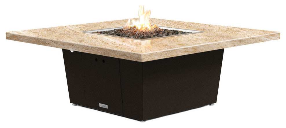 Square Fire Pit Table, 56x56, Propane, So Cal Special Granite, Bronze