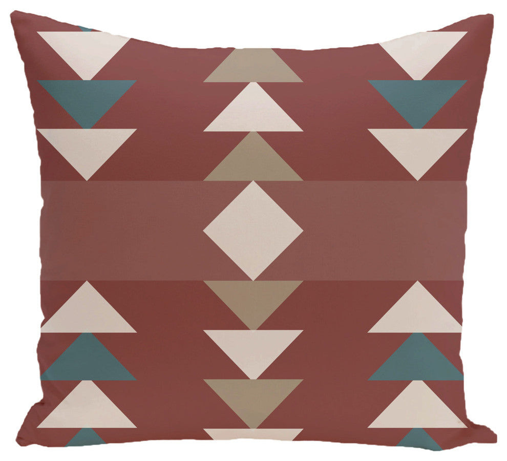 Sagebrush Geometric Print Pillow, Orange, 20"x20"