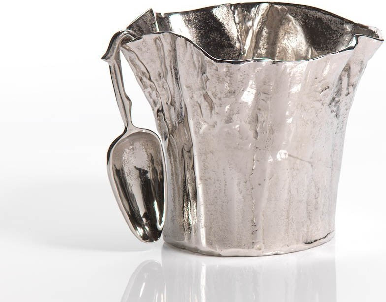12" Diameter Aluminum Ice Bucket with Scoop