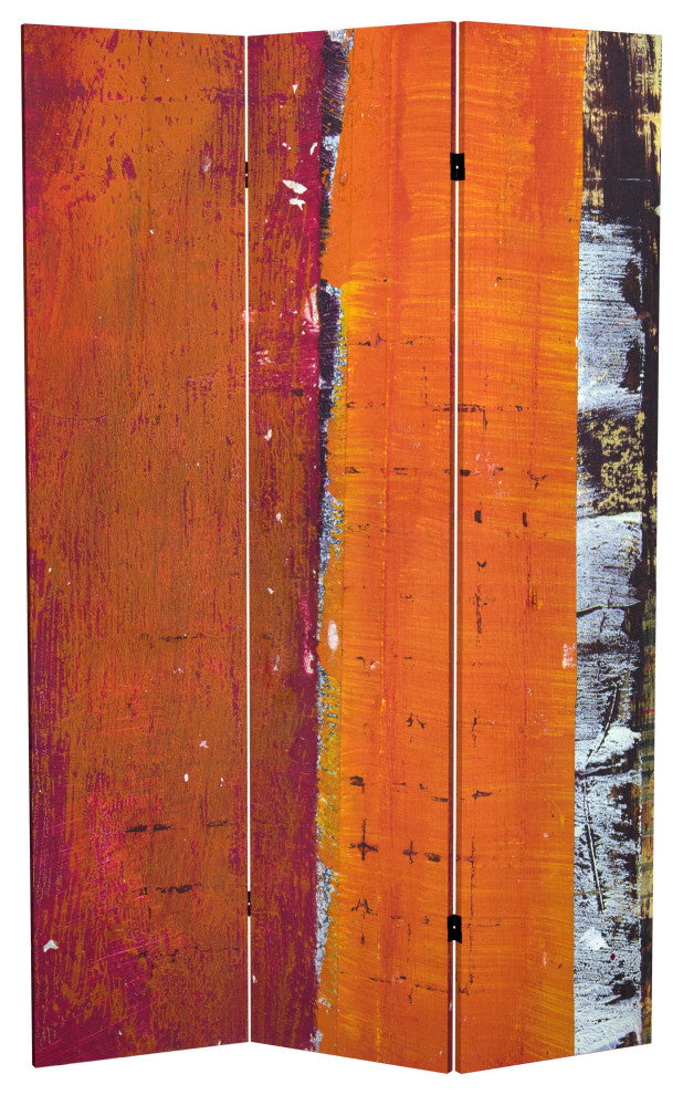 6' Tall Double Sided Autumn Woods Canvas Room Divider