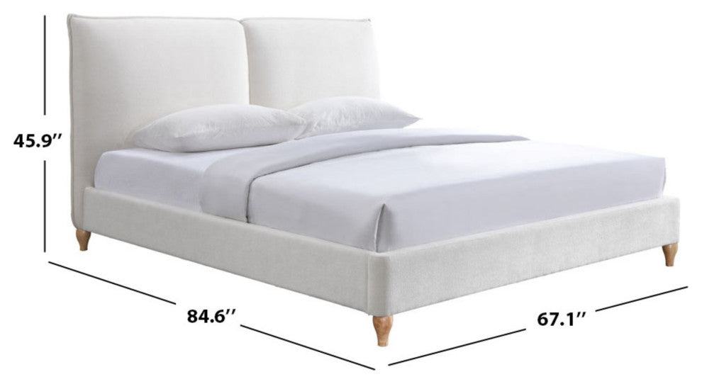 Safavieh Couture Sophianna Platform Bed, Ivory/Natural, Queen