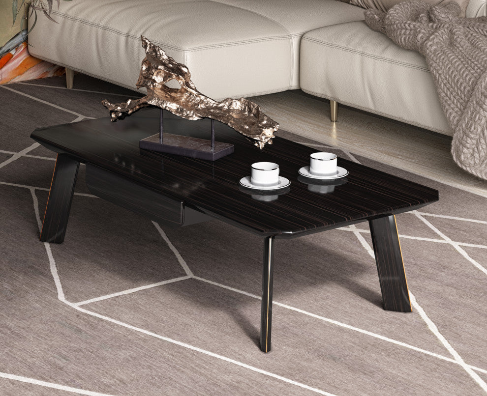 Modrest Chadwick Ebony and Rosegold Coffee Table