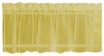 Emelia Sheer Solid Gold Kitchen Curtain, Valance