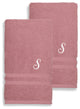 Denzi Hand Towels With Monogrammed Letter, Set of 2, S