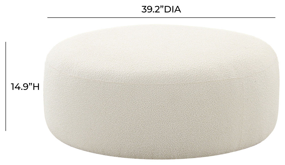 Broohah Cream Boucle Ottoman