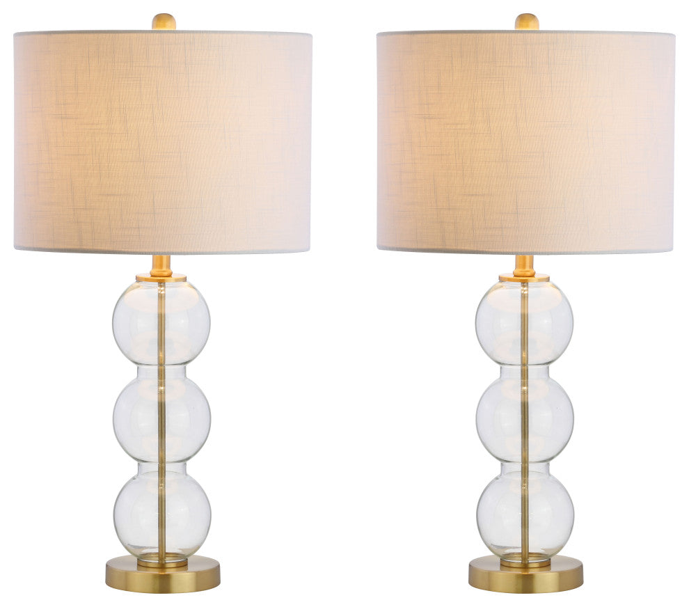 Bella 27" Glass Triple-Sphere Table Lamp, Set of 2