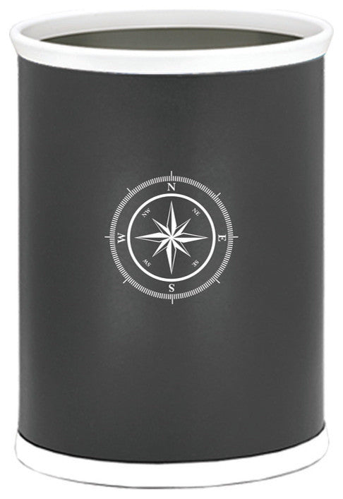 Kasualware 14" Oval Wastebasket 13 qt. Compass Point