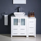 Torino 36" White Modern Bathroom Vanity With Side Cabinet, FFT9152CH