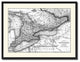 Ontario Canada Vintage B&W Map Canvas Print, 28"x37"