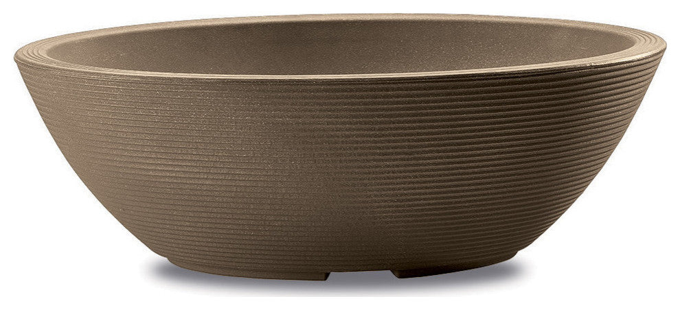 Delano Double Walled Unique Oval Bowl Planter - 30''X 21'' Bowl (Mocha)