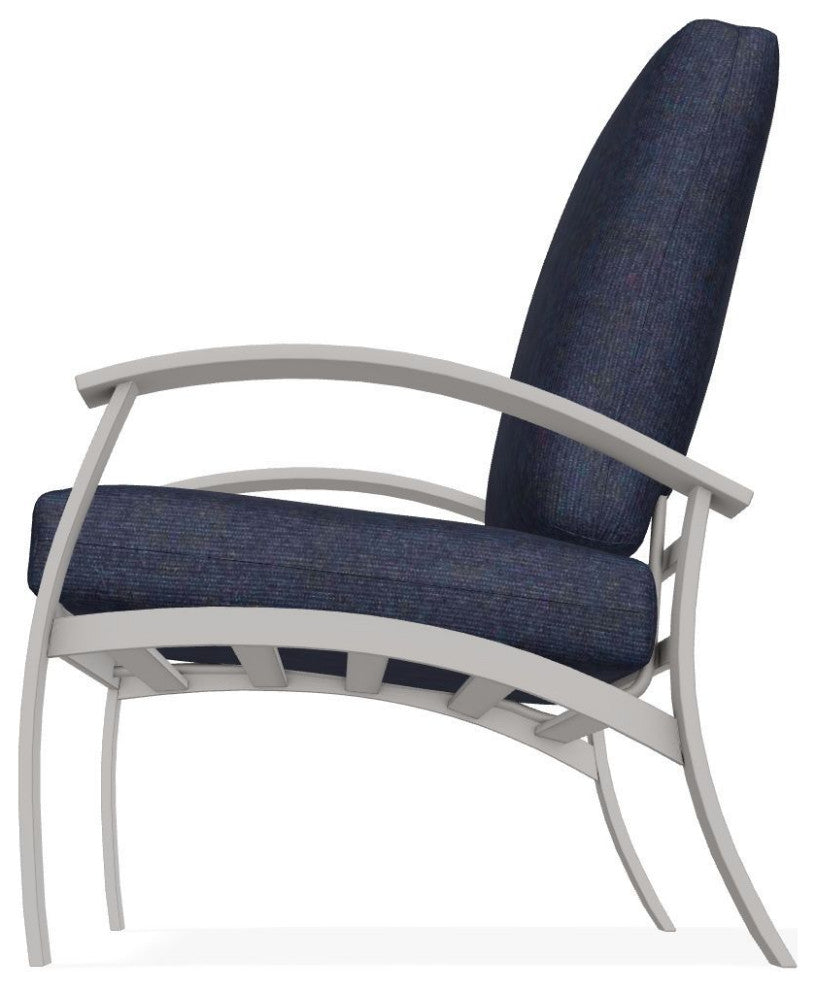 Belle Isle Cushion Deep Seating Outdoor Armchair, Indigo/Warm Gray