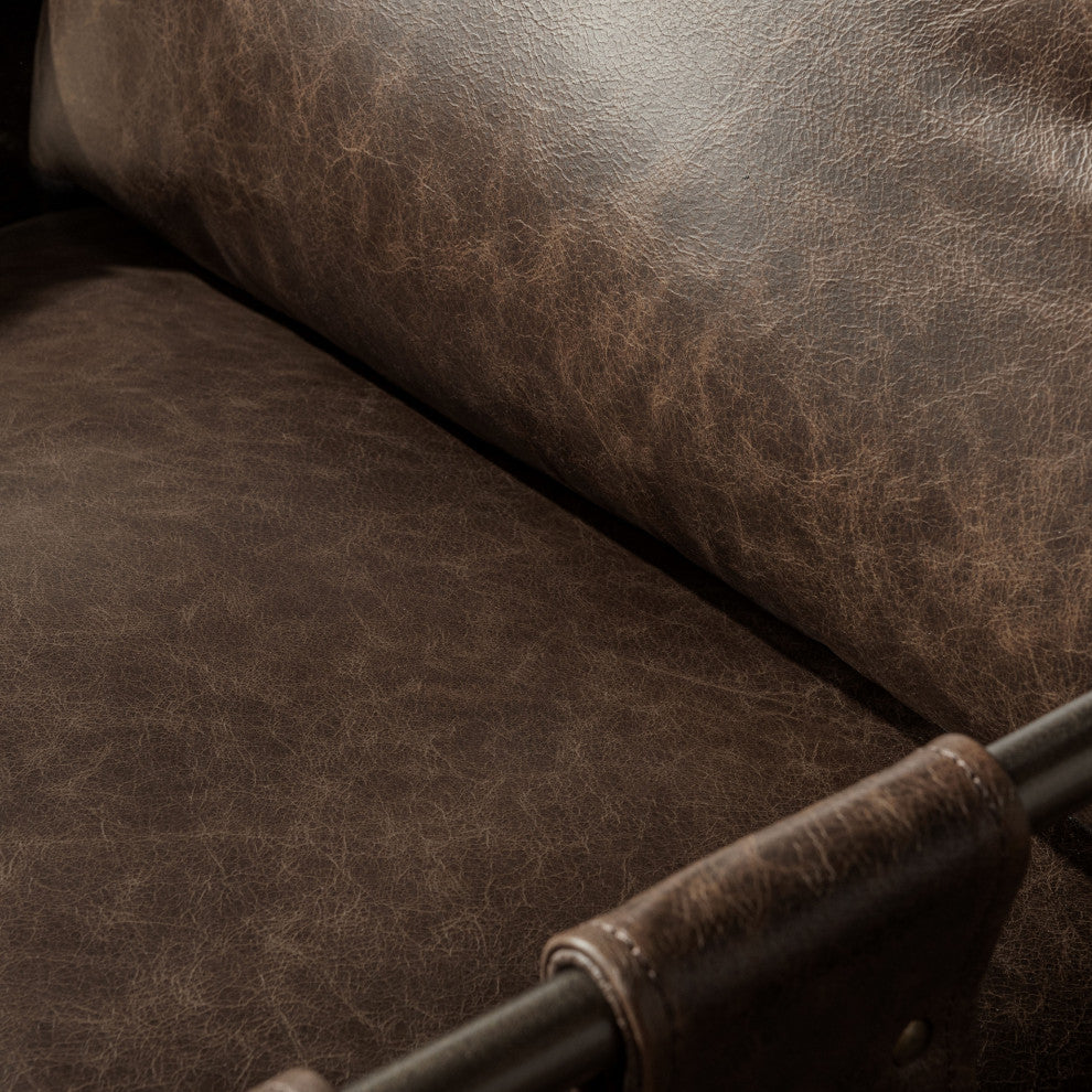 Strapling Leather Dining Chair, Cocoa Brown