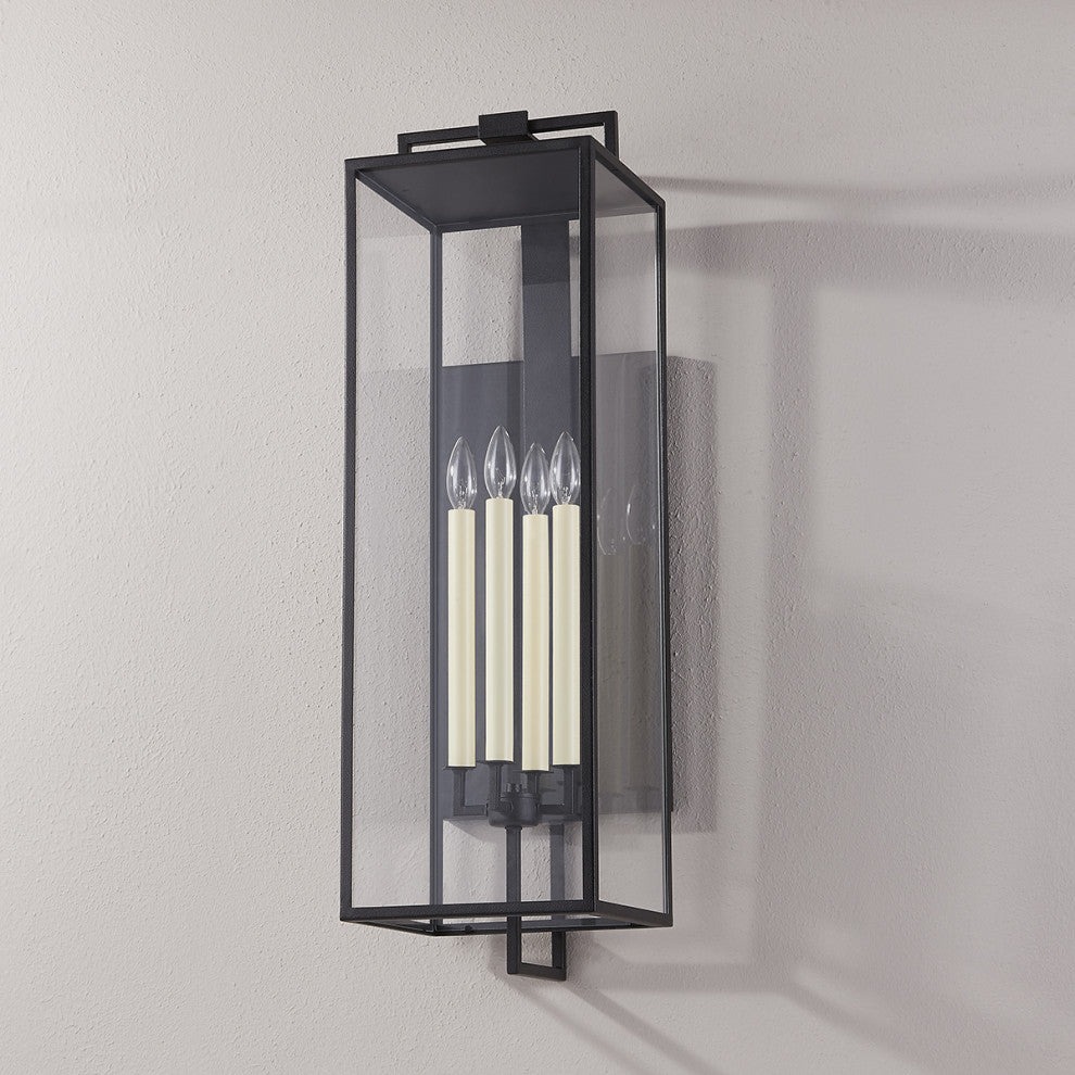 4-Light Exterior Xxlg Wall Sconce, Forged Iron