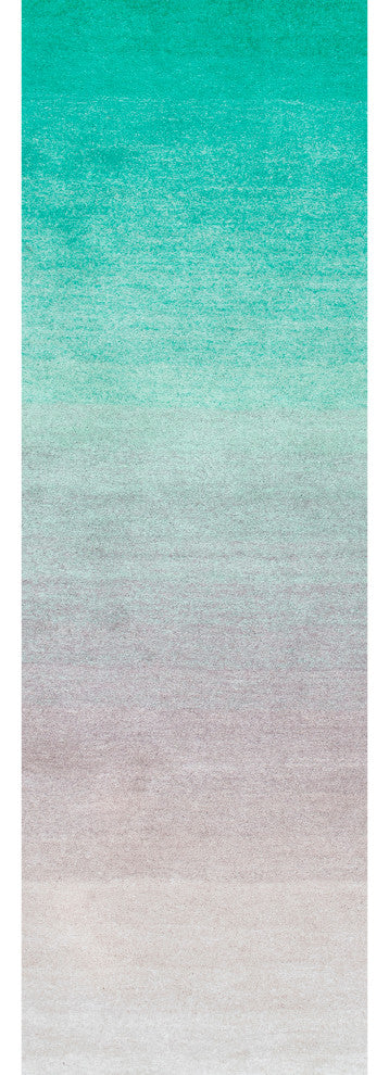 Nuloom Hand-Tufted Ombre Shag Os02 Rug, Turquoise 2'6"x8'runner