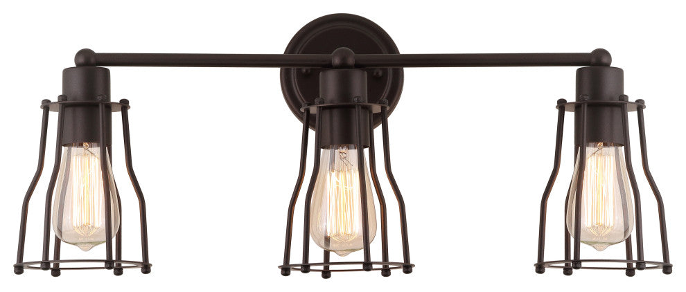 Evelyn Metal Vanity Light, Oil Rubbed Bronze, 3-Light