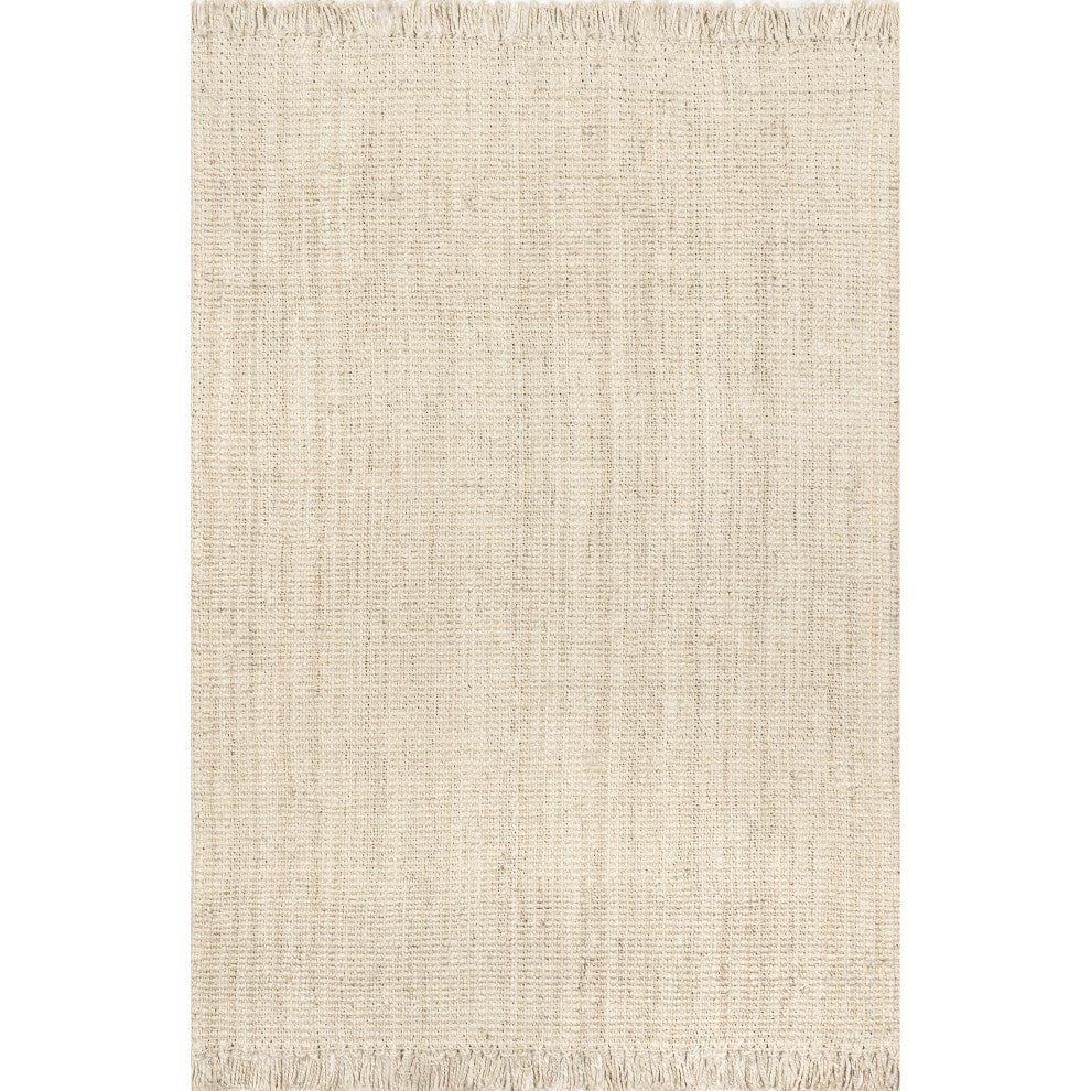 Nuloom Hand Woven Maui Chunky Loop Rug, Off White 7'6"x9'6"