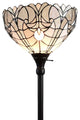 Amora Lighting AM266FL14B White Tiffany-style Torchiere Floor Lamp 72" Tall