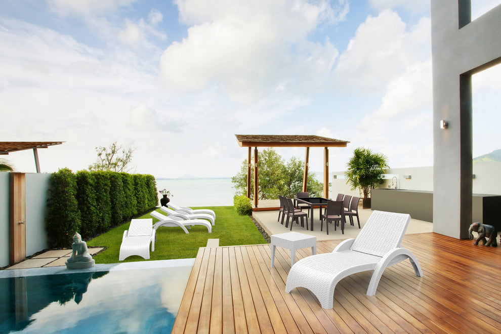 Compamia Miami Outdoor Chaise Lounges, Set of 2, White