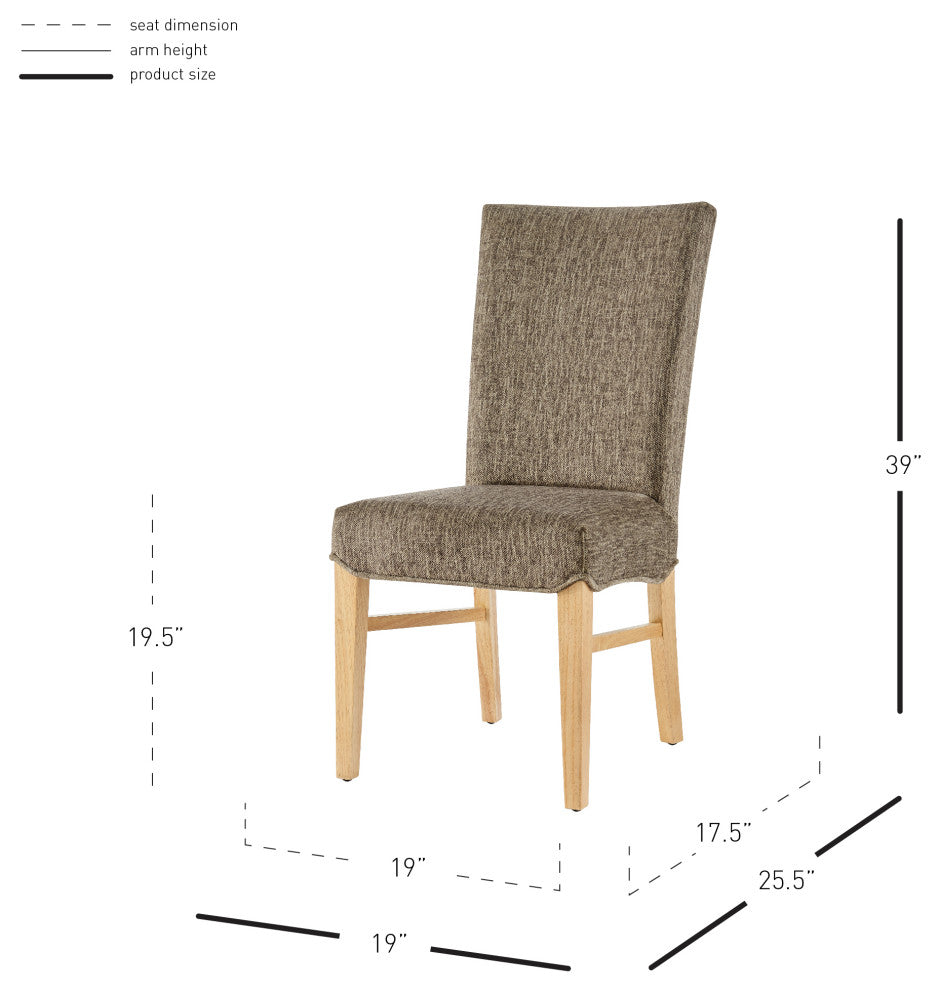 Milton Fabric Dining Side Chair, Pasadena Taupe