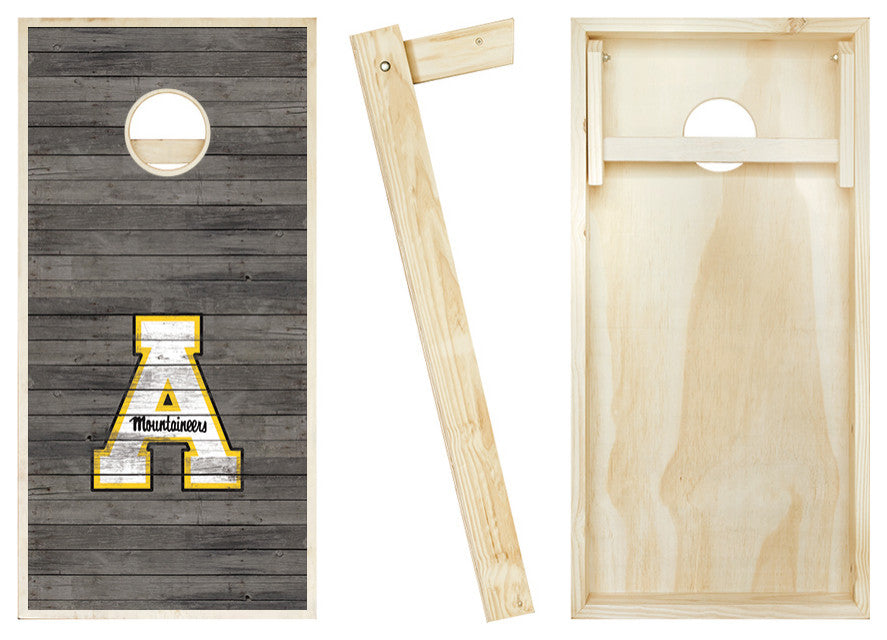 App State Distressed Cornhole Set