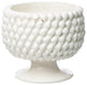 Vinci Pine-Cone Ceramic Planter, White, Small