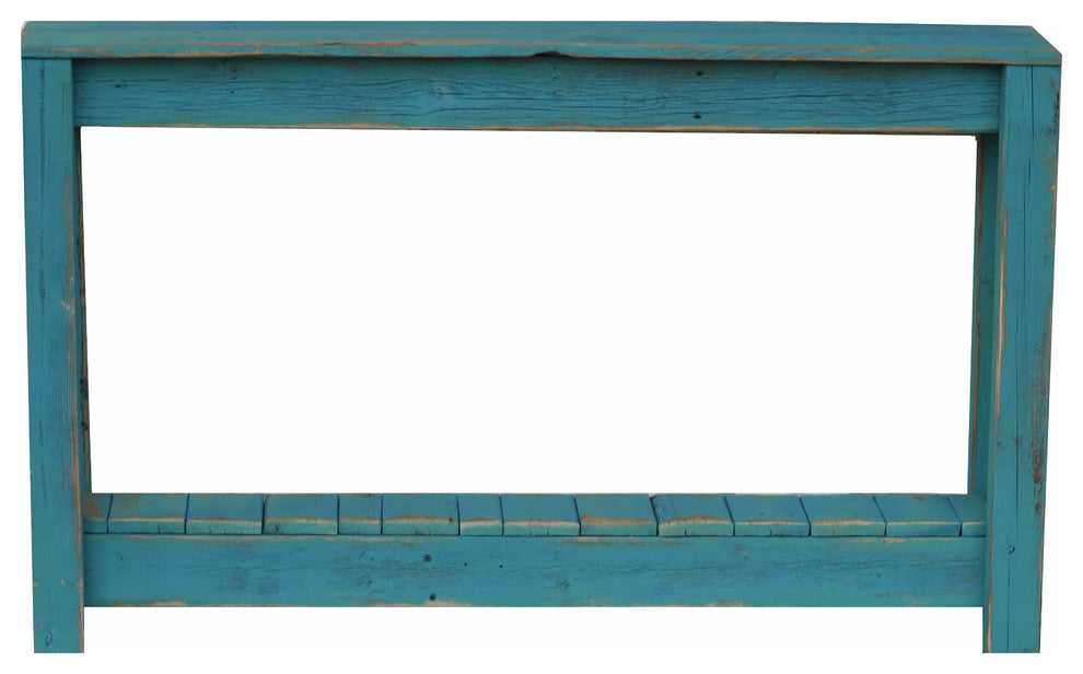 46" Rustic Console, Turquoise