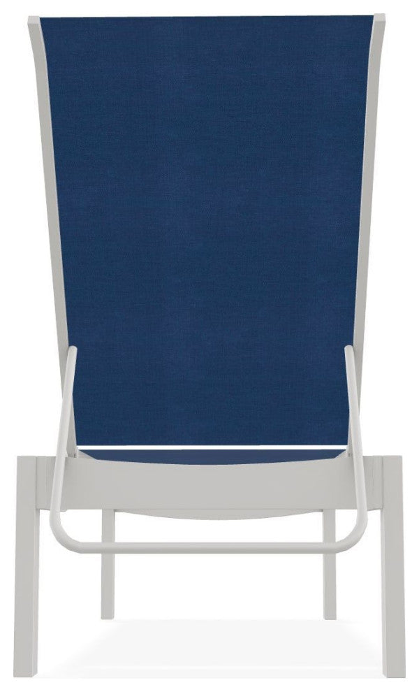 Leeward Sling Stackable Outdoor Chaise Lounge, Cobalt/Snow