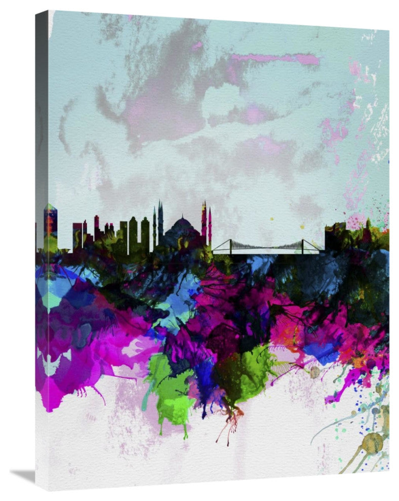 "Istanbul Watercolor Skyline" Fine Art Print
