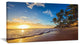 Paradise Tropical Island Beach Sunrise, Seashore Canvas Art Print, 32"x16"