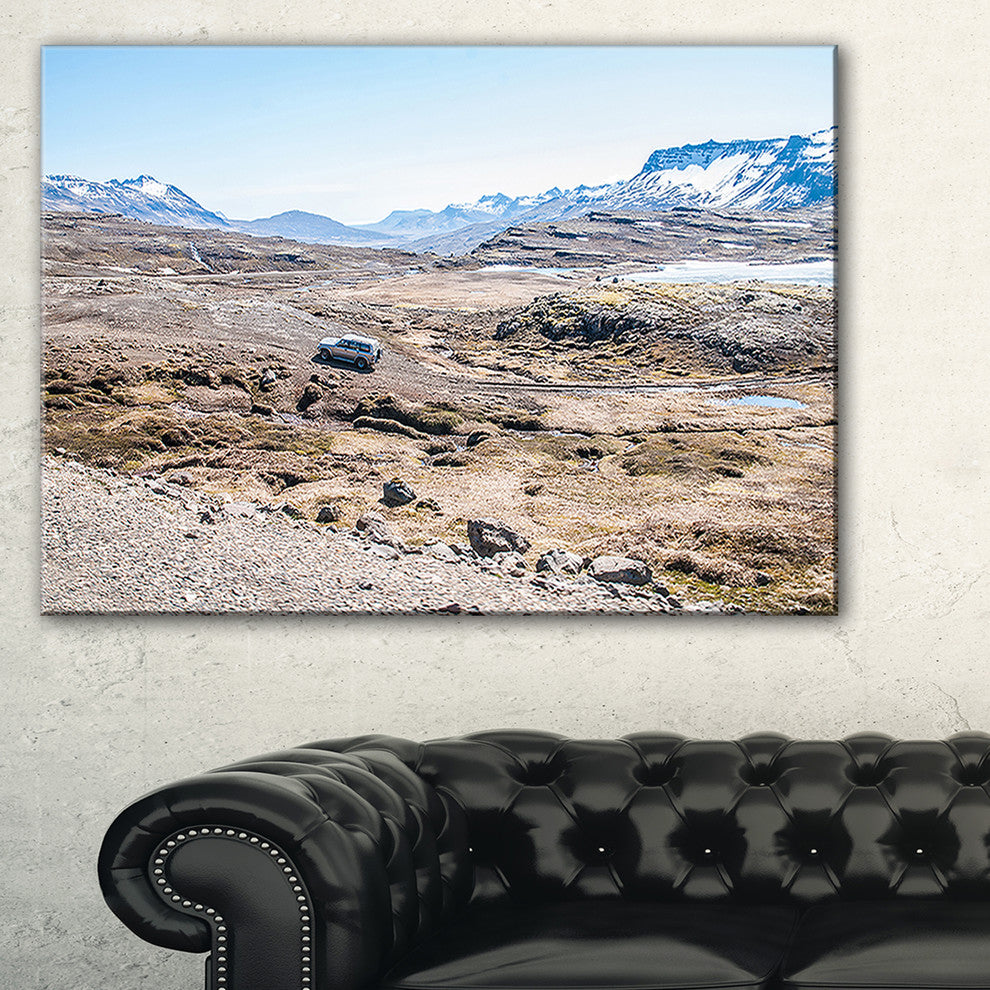 "Off-road Iceland Mountains" Landscape Wall Art Canvas Print", 32"x16"