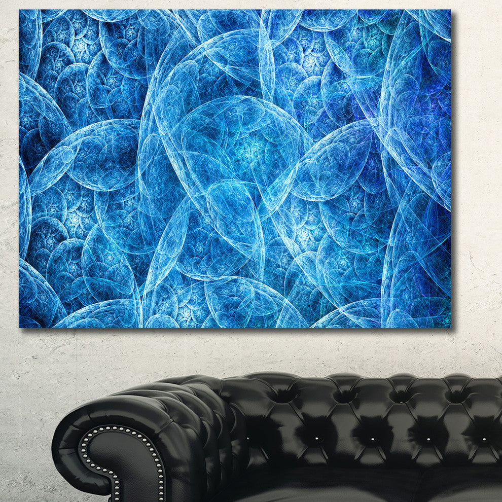 Dark Blue Fractal Dramatic Clouds, Abstract Canvas Art Print, 60x40