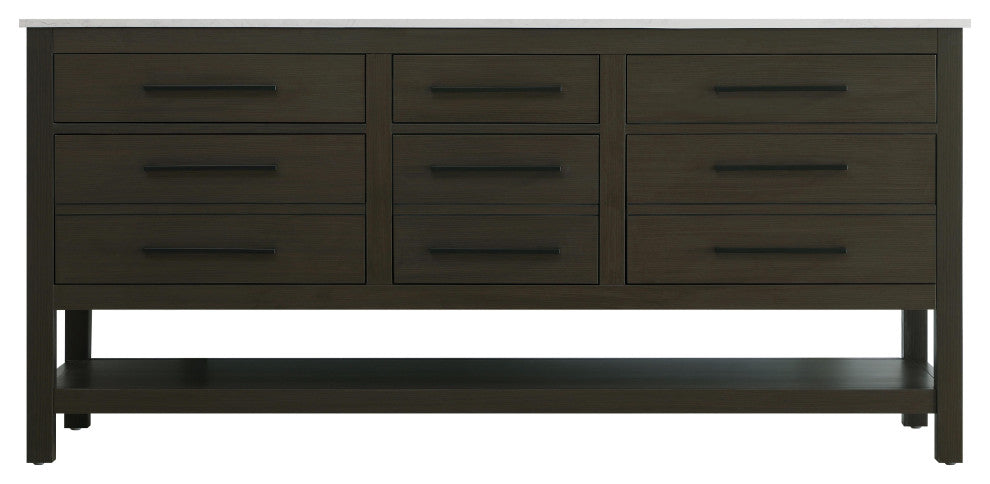 Home Living 72" Double Bathroom Vanity, Mocha Brown