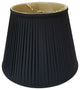 Empire Side Pleat Basic Lampshade, Black, 10"x16"x12.5"
